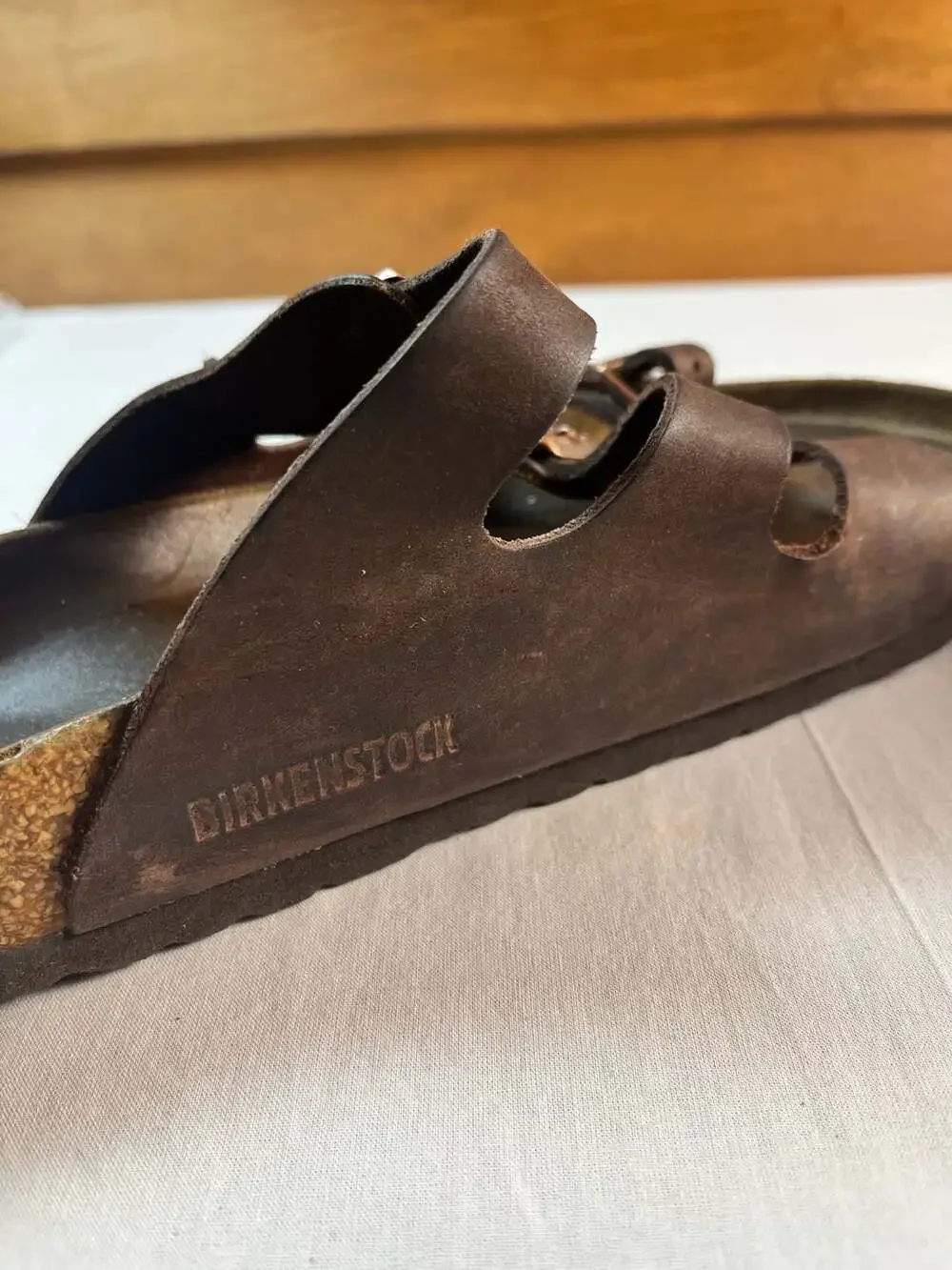 Birkenstock Florida Three-Strap Brown Oiled Leather Sandals 41